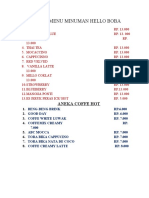 Daftar Menu Minuman Hello Boba