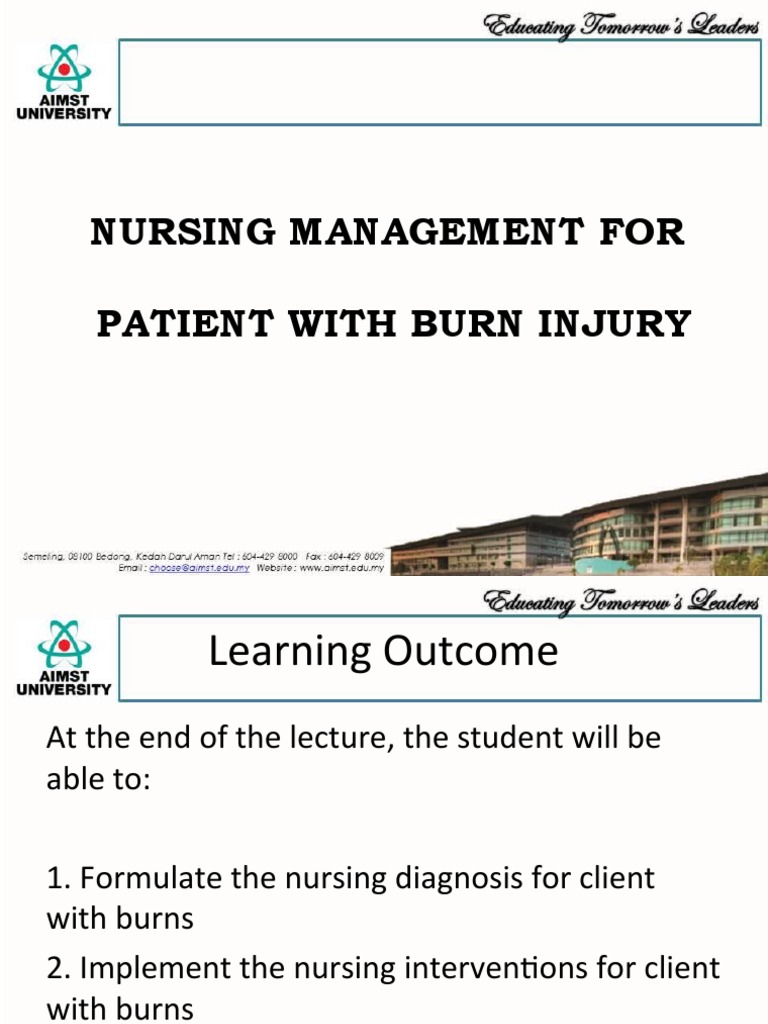 Nursing Management of Burn PDF Burn Wound