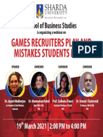 School of Business Studies: Games Recruiters Play and Mistakes Students Make?