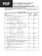 TKR College of Engineering and Technology B.Tech II Semester First Mid-Term Examinations June-2021