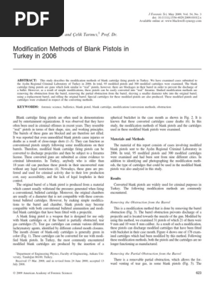 Pdfcoffee.com Modification Methods of Blank Pistols in Turkey in 2006 PDF Free