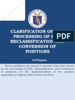 GUIDELINES FOR THE RECLASSIFICATION, CONVERSION AND UPGRADING OF PUBLIC SCHOOL TEACHER POSITIONS