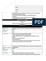 Lesson No. Level Lesson Length Framework Main Aim & Sub-Aim: Learning Outcomes