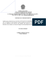 Certidão de Comparecimento - Justiça Do Trabalho