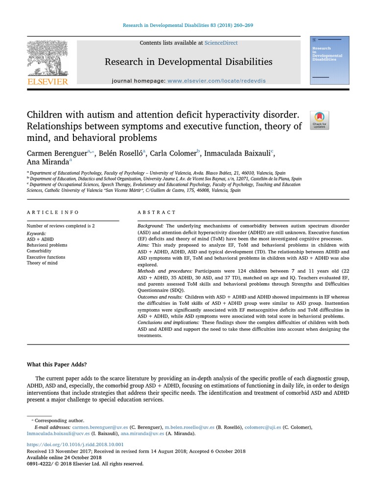 Children With Autism and Attention Deficit Hyperactivity Disorder ...