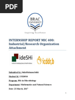 Internship Report Mic 400: Industrial/Research Organization Attachment