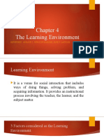 The Learning Environment: Reporters: Arianne L. Biñalon & Mariel Jane D. Laguiab