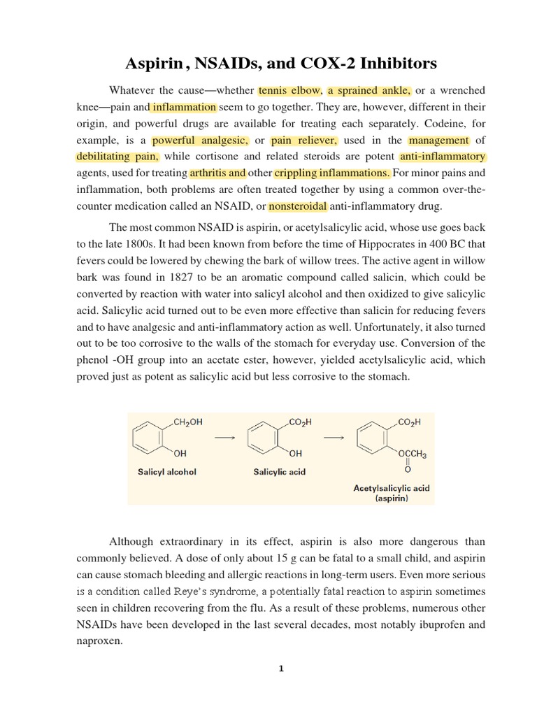 Aspirin and NSAIDs: Pain Relief Explained | PDF | Nonsteroidal Anti ...