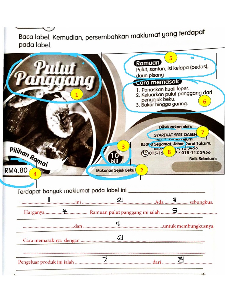 Panduan Latihan Ms 11 - Baca Label. | PDF