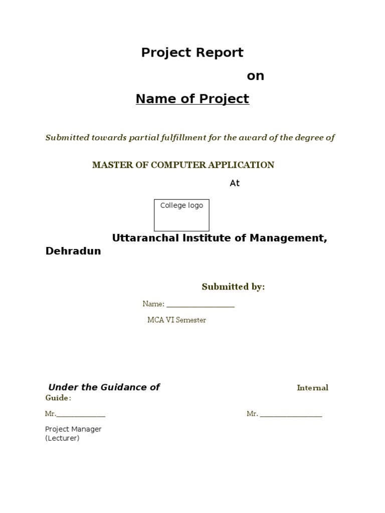 Format of Project | PDF