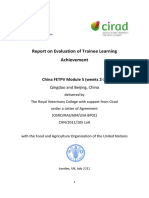 Report On Evaluation of Trainee Learning Achievement: China FETPV Module 5 (Weeks 2 3)