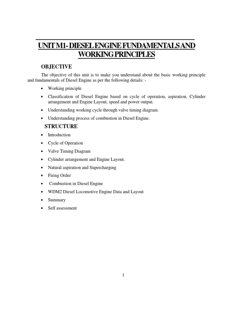Diesel Engine Fundamentals Overview | PDF | Internal Combustion Engine ...