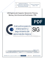 Instructivo para La Elaboracion y Seguimiento de Acciones de Mejora