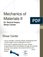 Mechanics of Materials-II: Dr. Nusrat Hoque Shear Center