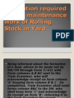 Precautions for maintenance work on rolling stock