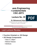 CSC2073 - Lecture 35 (OO Analysis & Design - III)