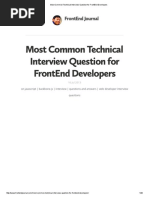 Most Common Technical Interview Question For FrontEnd Developers