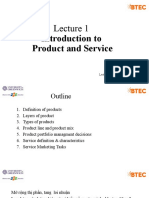 Introduction To Product and Service: Lecturer: Phuong Tu Nguyen (MSC)
