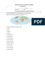 Prueba de Historia 3°