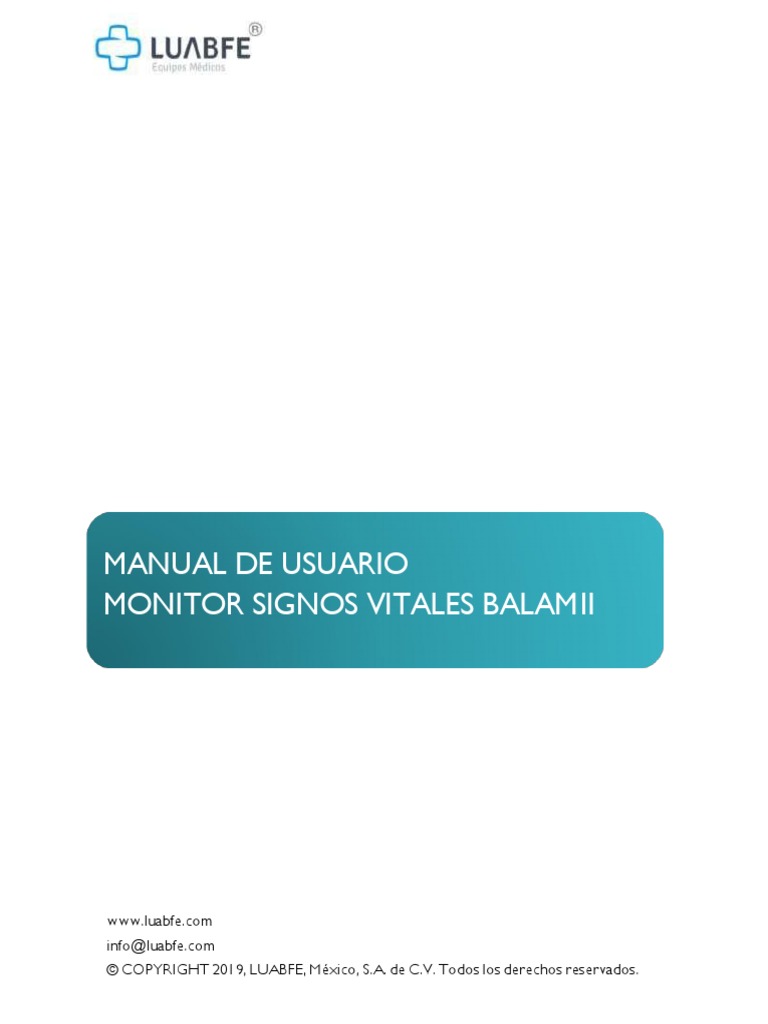 Manual Balam II | PDF | Electrocardiografia | Presión sanguínea