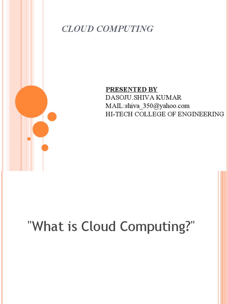 Cloud Computing for Tech Students | PDF | Cloud Computing | Centralized ...