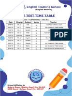 Unit Test - Class 6 (Afternoon) Timetable