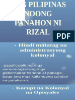 Ang Pilipinas Noong Panahon Ni Rizal