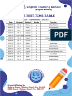 Unit Test - Class 7 (Afternoon) Timetable