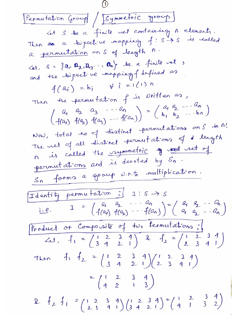 Understanding Symmetric Groups and Permutations | PDF | Teaching ...