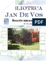 Boletín-Biblioteca Jan De Vos-Marzo 2016