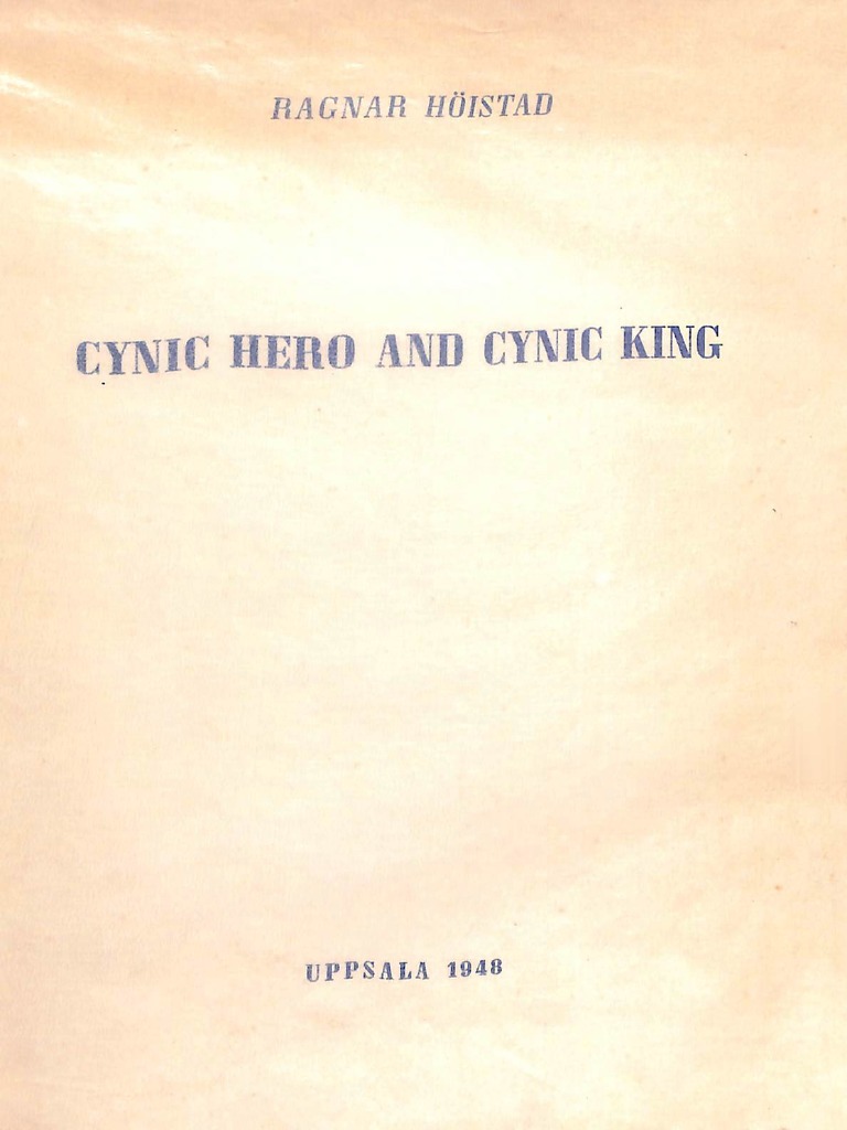 Cynic Hero and Cynic King - Ragnar Hoistad | PDF | Poetry | Science