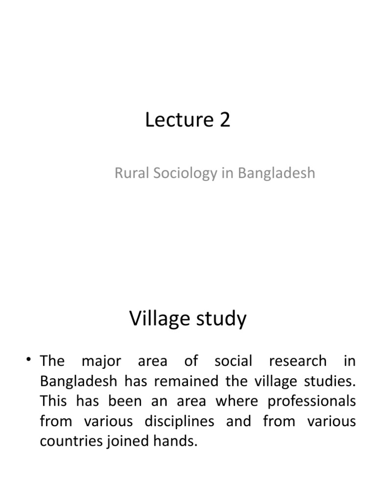 Rural Sociology in Bangladesh PDF Bangladesh Social Structure