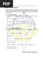 Kinematics of Particles: V DT DX