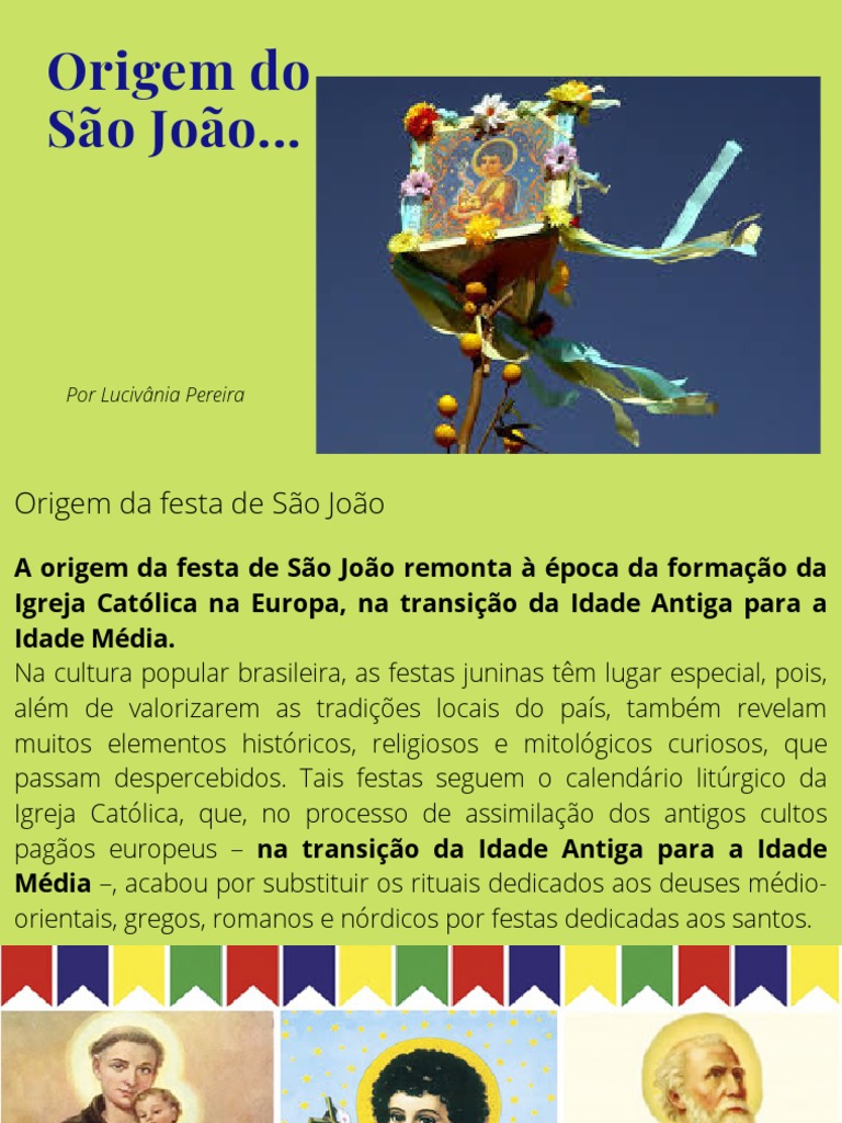 Origem Do São João... | PDF | Religião e crença