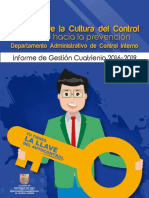 Informe de Gestión de Fomento de La Cultura Del Control - Cuatrienio 2016-2019