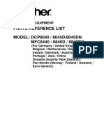 Parts Reference List MODEL: DCP8040 / 8045D/8045DN MFC8440 / 8840D / 8840DN