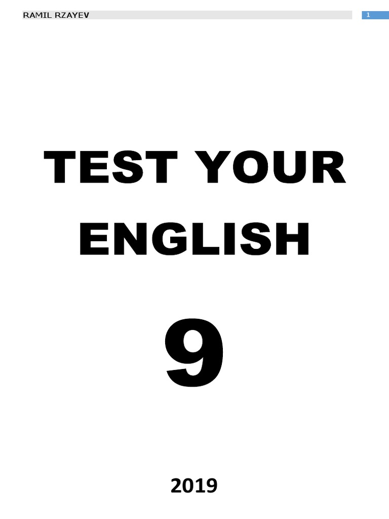 English Test Guide for Grade IX | PDF | English Language | Human ...