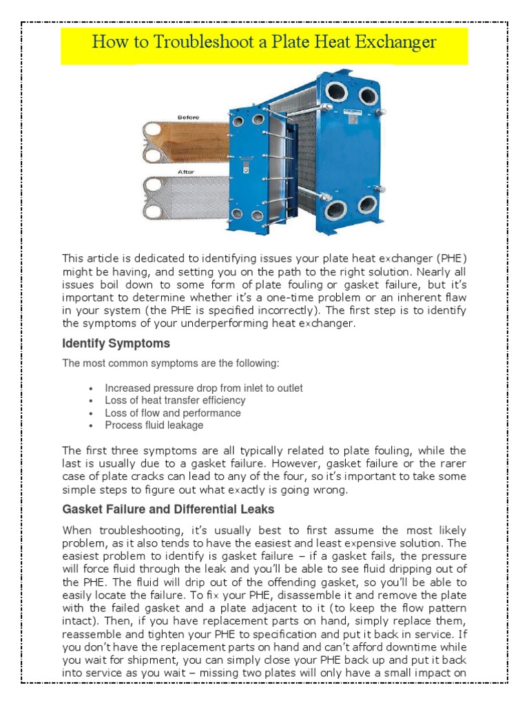 How To Troubleshoot A Plate Heat Exchangers PDF
