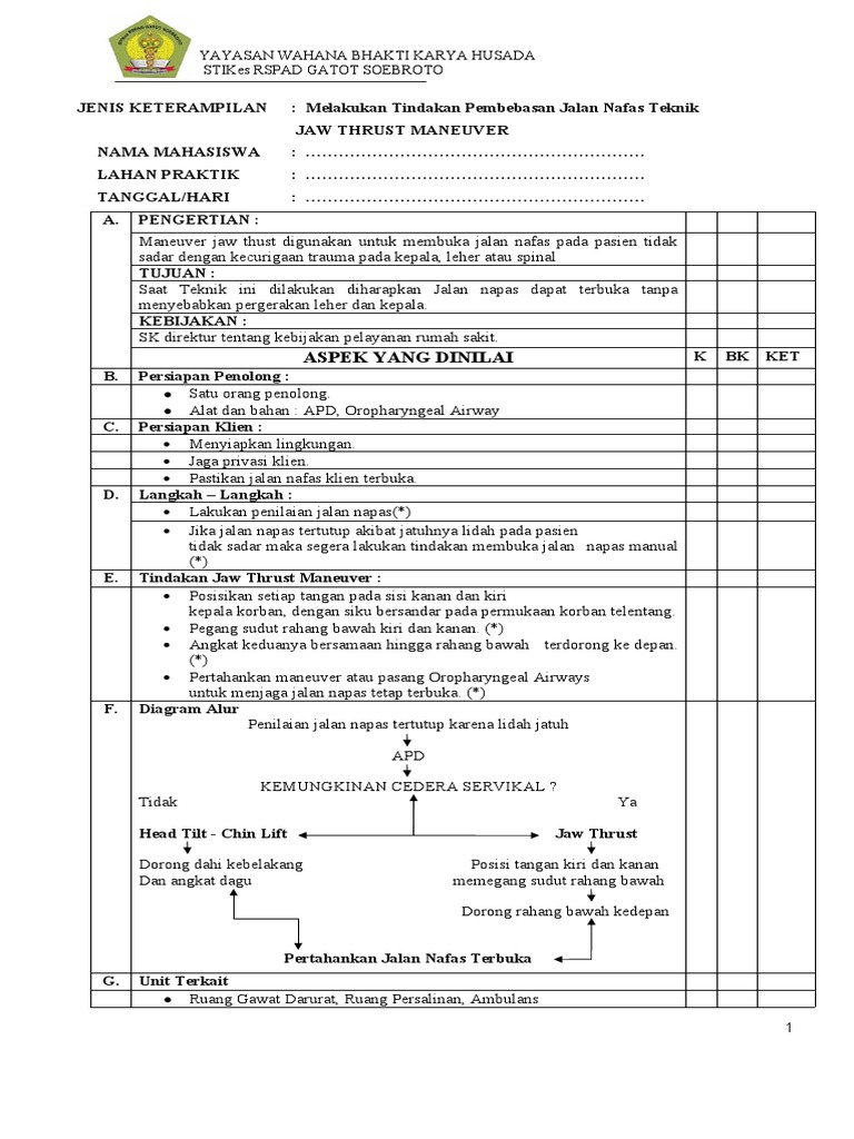 Sop Jaw Thrust Maneuver PDF