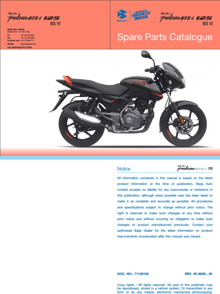 Pulsar 125 spare parts price list cheap