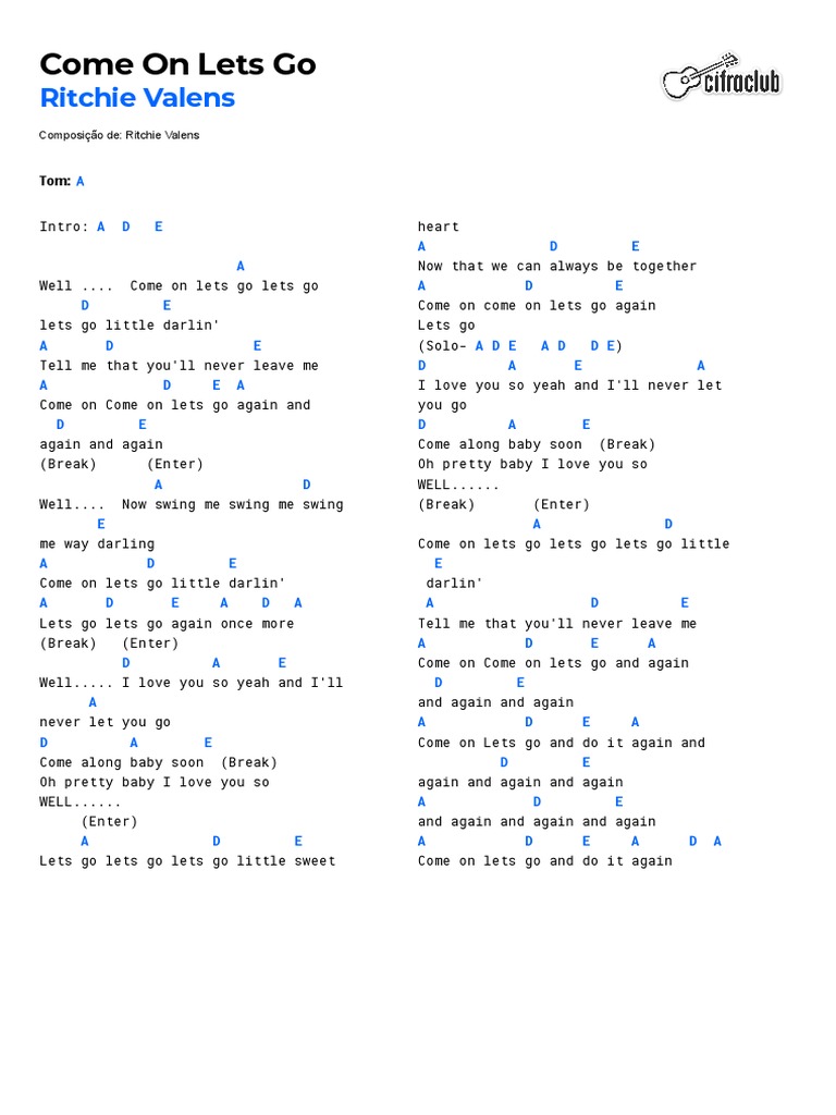 Ritchie Valens - Come On Lets Go | PDF