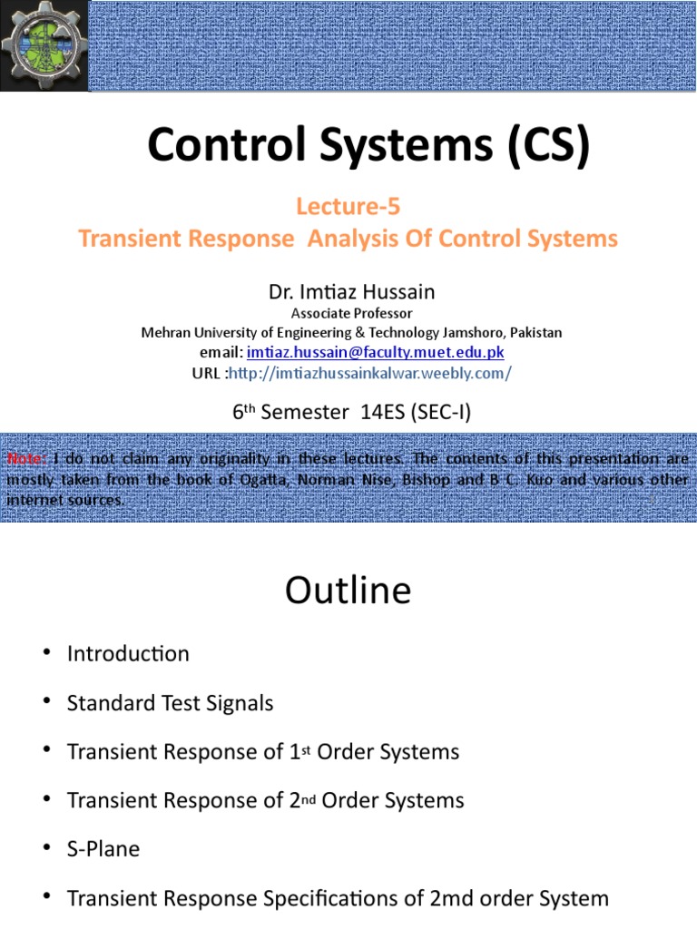 Transient Response in Control Systems | PDF | Steady State ...