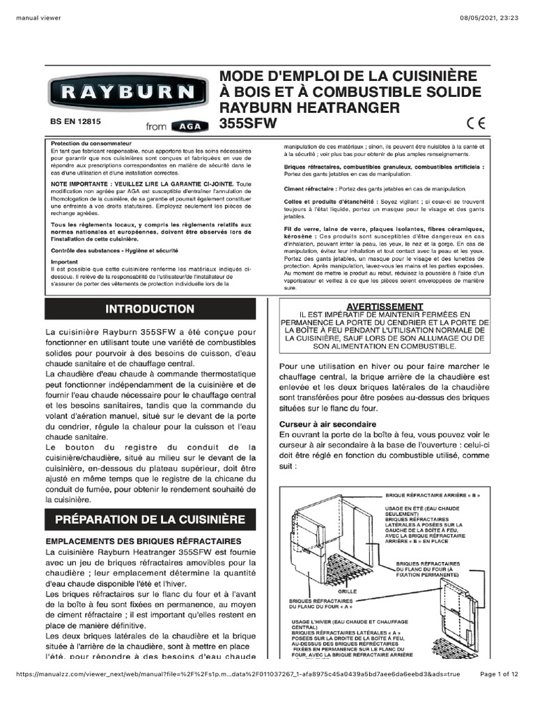 Rayburn 355SFW User Manual | PDF | Technology & Engineering