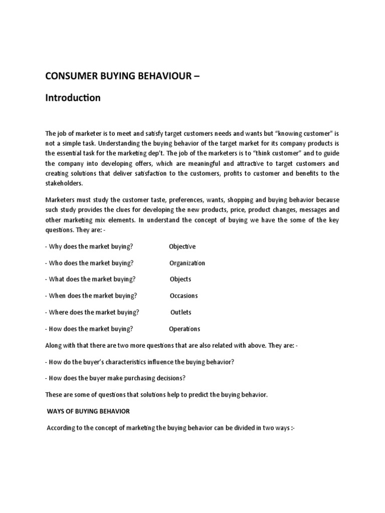 A Project Report On Consumer Behaviour | PDF | Advanced Micro Devices ...