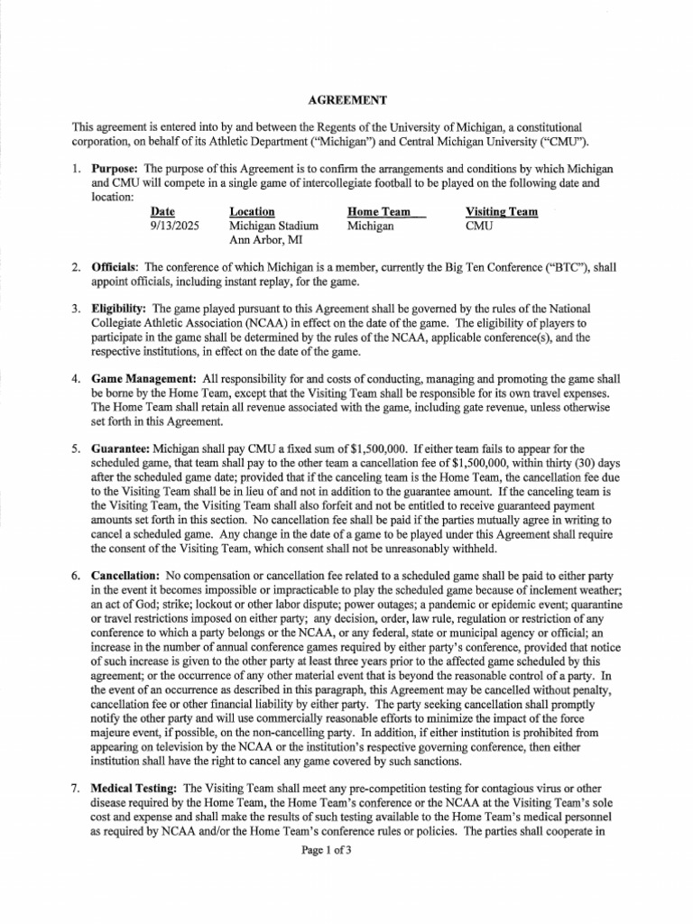 CMU V Michigan 2025 PDF Private Law Constitutional Law