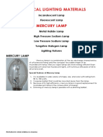 Electrical Lighting Materials: Mercury Lamp