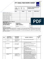 Job Safety Analysis Work Sheet: Date Prepared D / M / Y