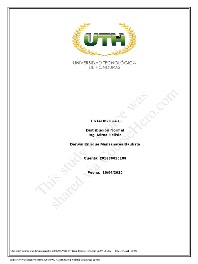 Distribucion - Normal - Estadistica - I.docx A | PDF | Probabilidad ... 
