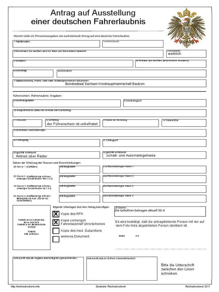 RFE Antrag KDR | PDF