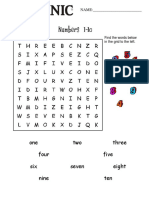 UNIT 0 - Numbers - Wordsearch